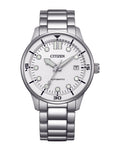 Citizen Automatic Silver Stainless Steel White Dial Watch NJ0191-83A