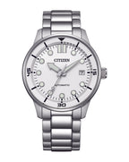 Citizen Automatic Silver Stainless Steel White Dial Watch NJ0191-83A