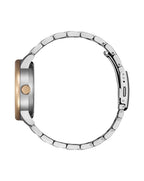 Citizen Automatic Silver Stainless Steel Gold Bezel Green Dial Watch NJ0196-80X
