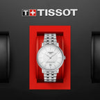 Tissot T Classic Carson Premium Powermatic 80 White Dial Silver Steel Strap Watch For Men - T122.407.11.031.00