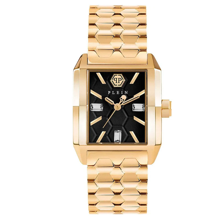 Philipp Plein Ladies Watch Offshore Square Black Gold