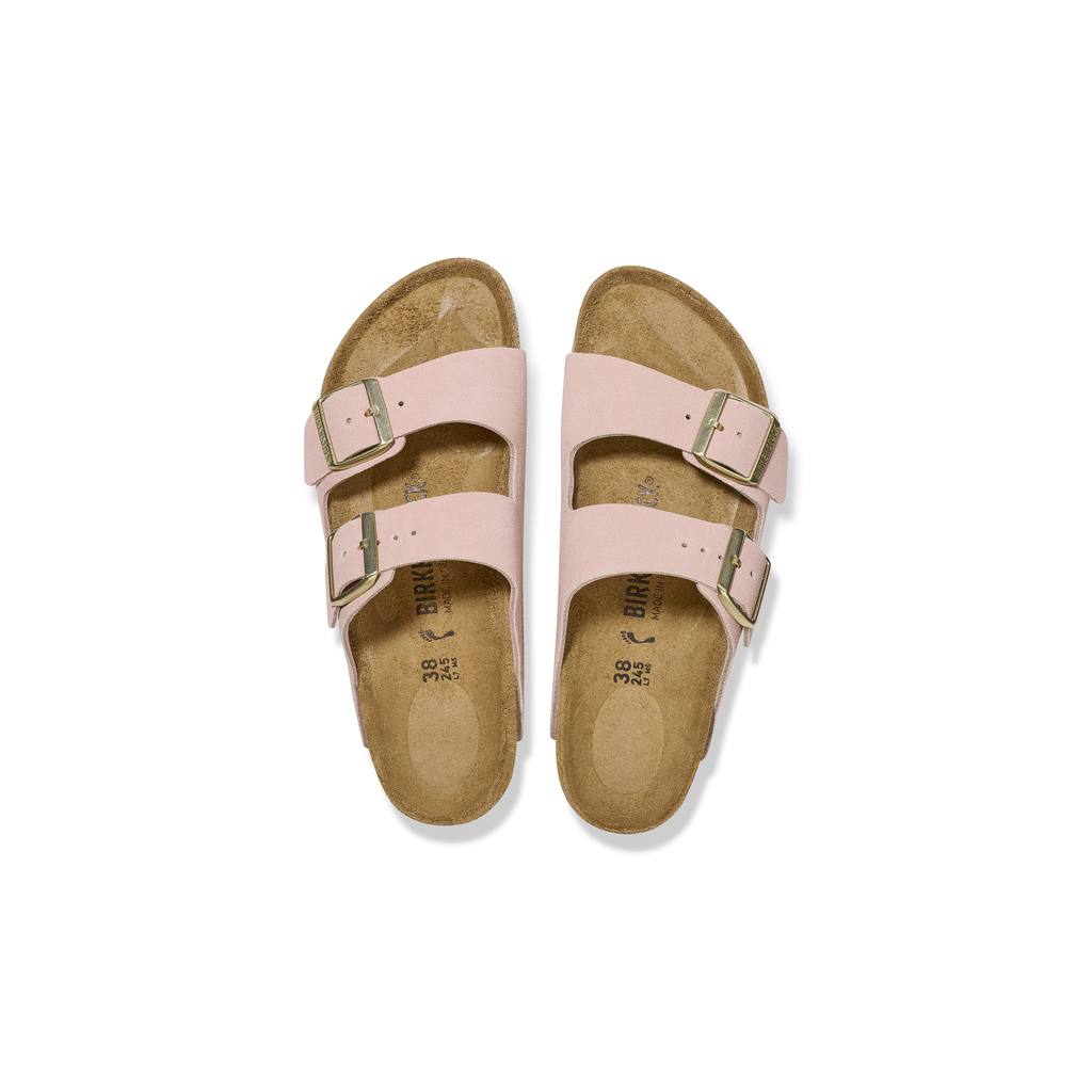 Arizona Light Rose Suede Leather Sandals