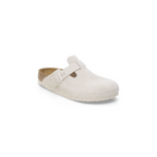 Boston Soft Footbed Antique White Suede Leather Clogs