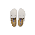 Boston Soft Footbed Antique White Suede Leather Clogs