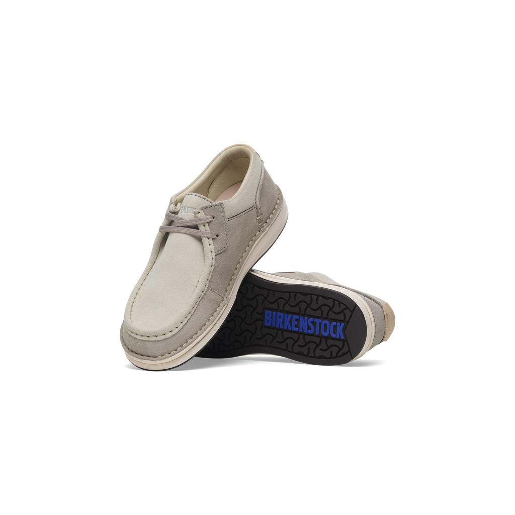 Pasadena Stone Coin/White Suede Leather Shoes