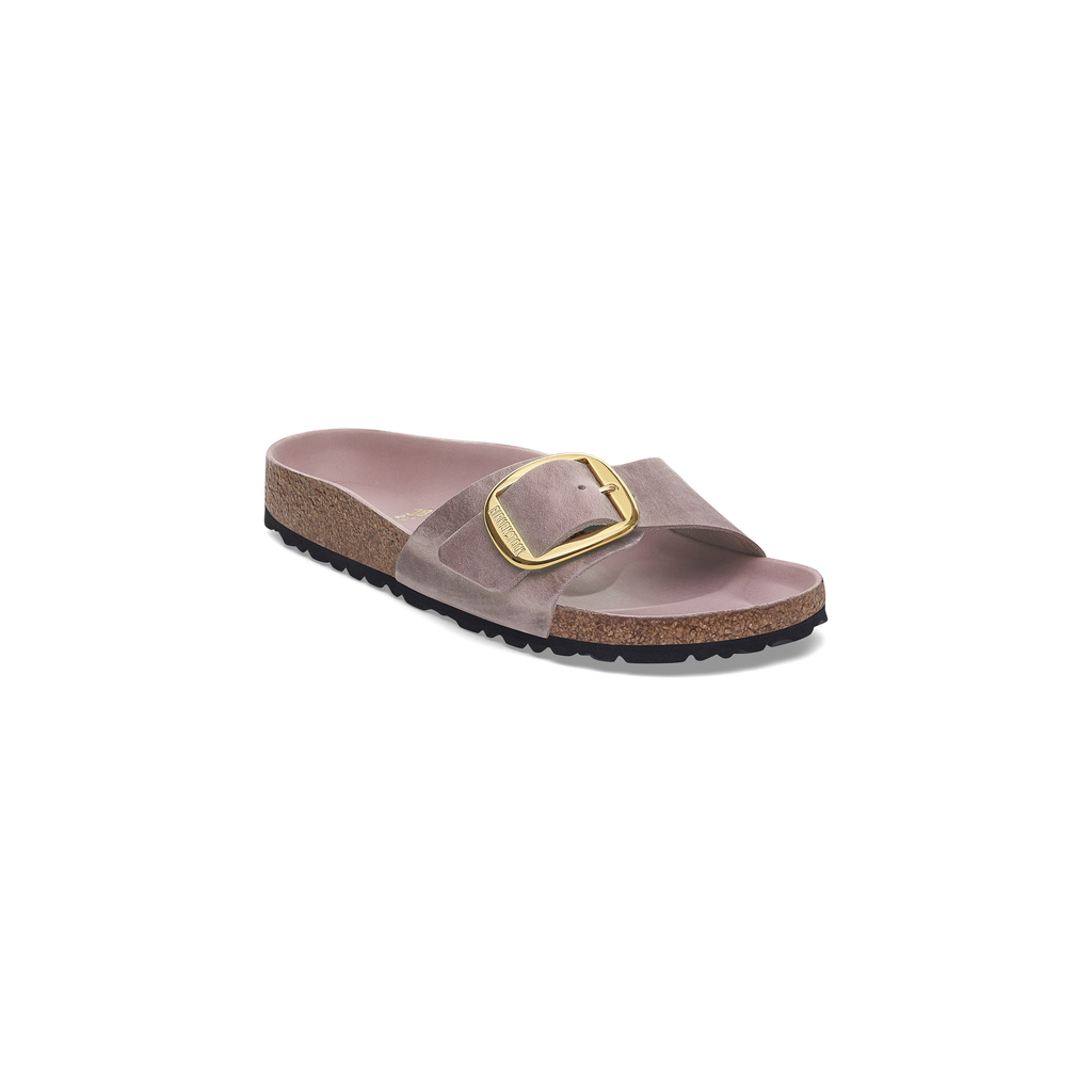 Madrid Big Buckle Lavender Oiled Leather Sandals