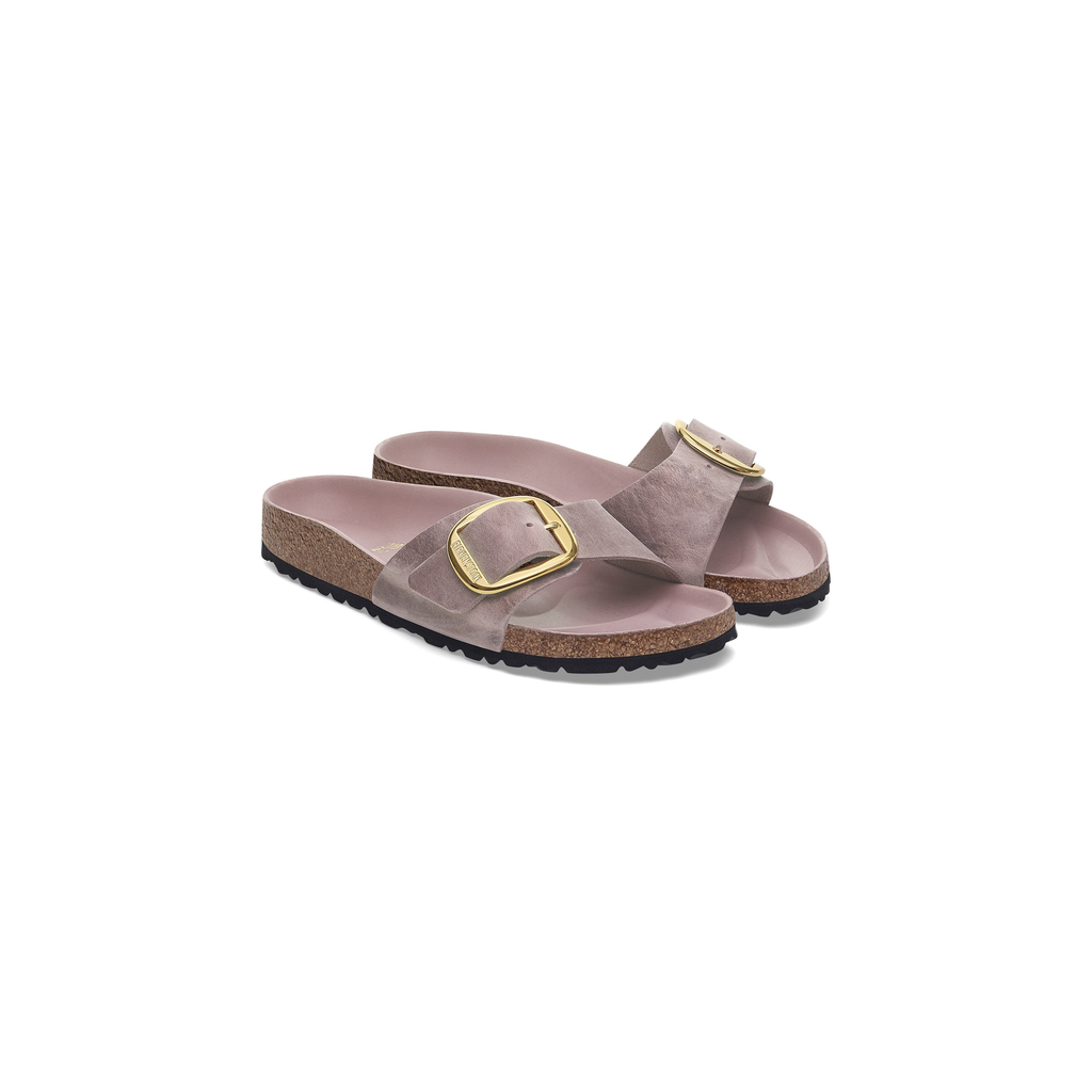 Madrid Big Buckle Lavender Oiled Leather Sandals