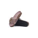 Madrid Big Buckle Lavender Oiled Leather Sandals