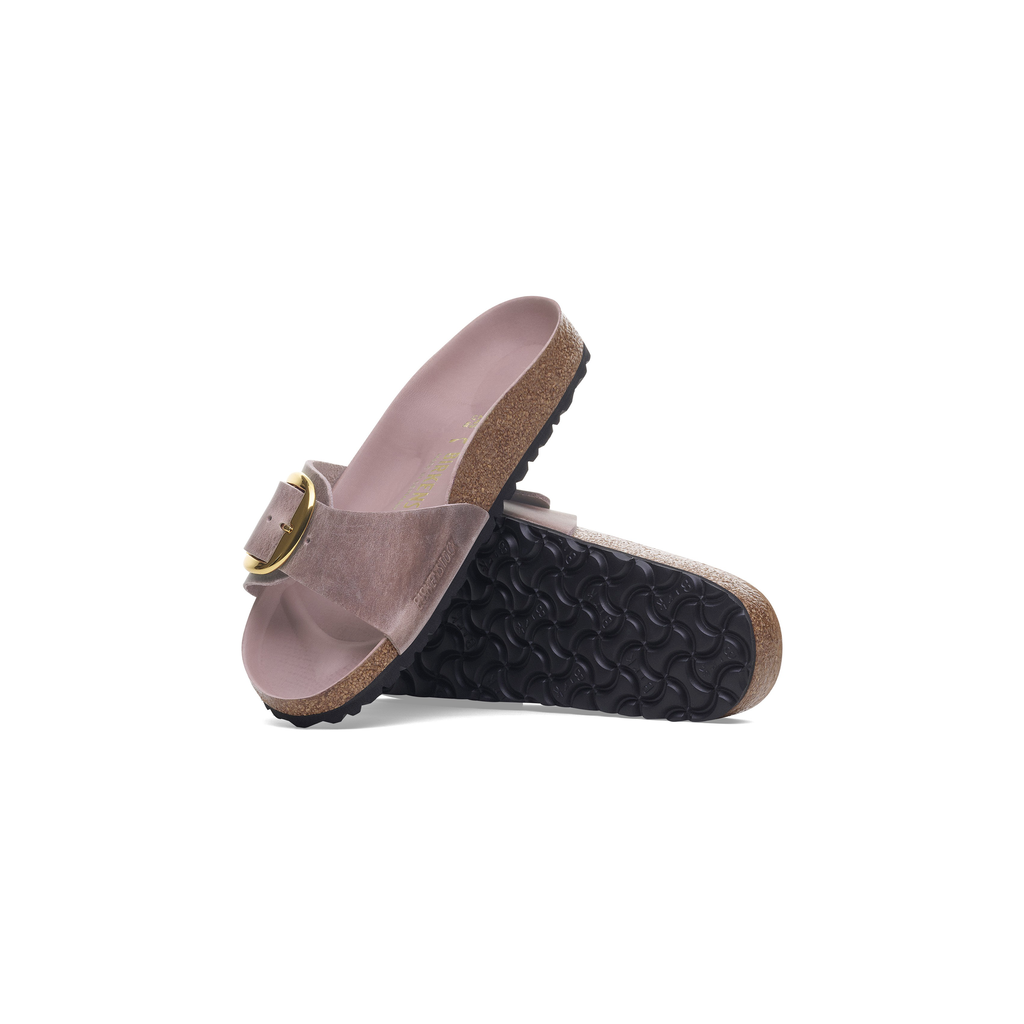 Madrid Big Buckle Lavender Oiled Leather Sandals