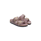 Arizona Big Buckle Lavender Oiled Leather Sandals