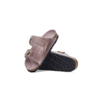 Arizona Big Buckle Lavender Oiled Leather Sandals