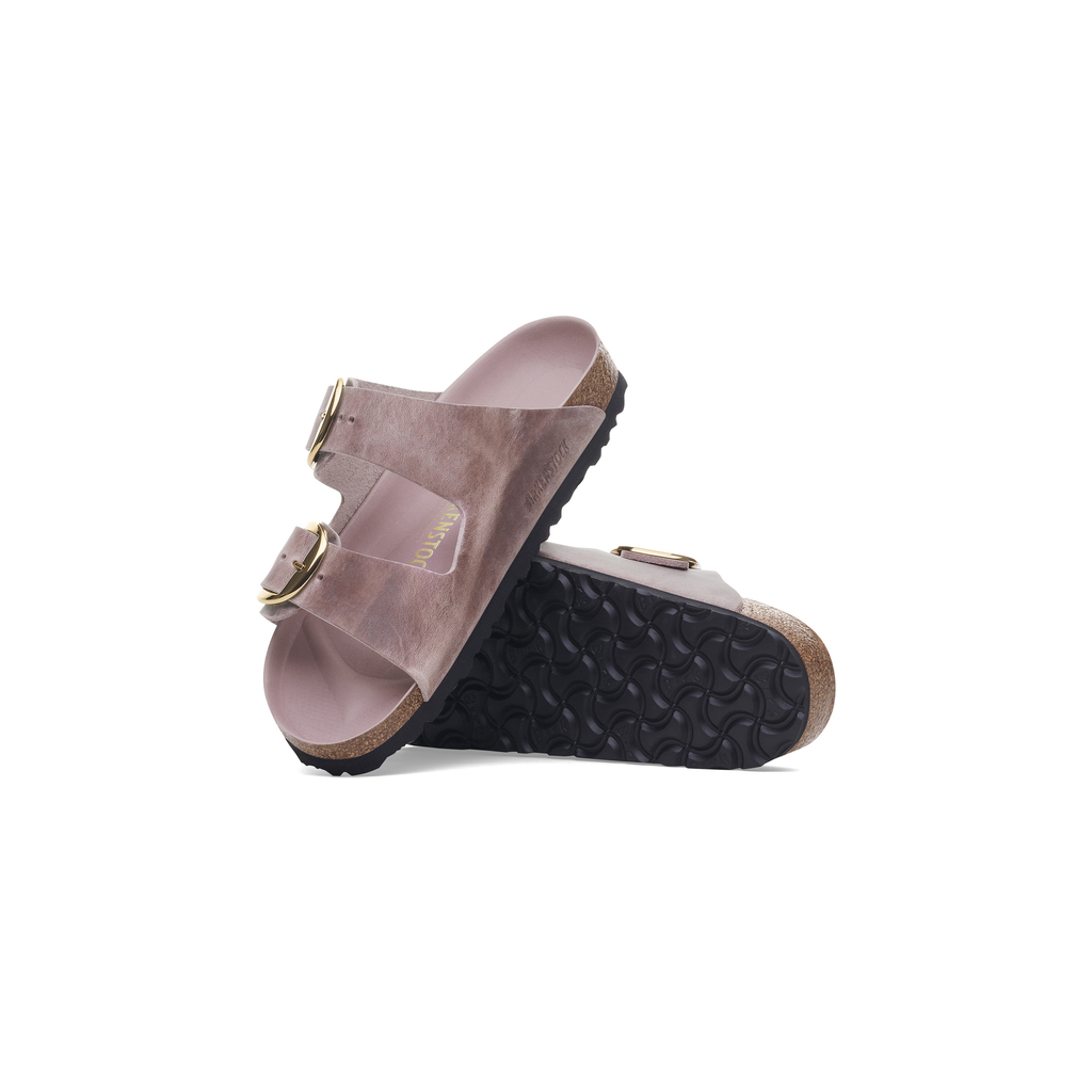 Arizona Big Buckle Lavender Oiled Leather Sandals