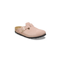 Boston Light Rose Suede Leather Clogs
