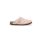 Boston Light Rose Suede Leather Clogs