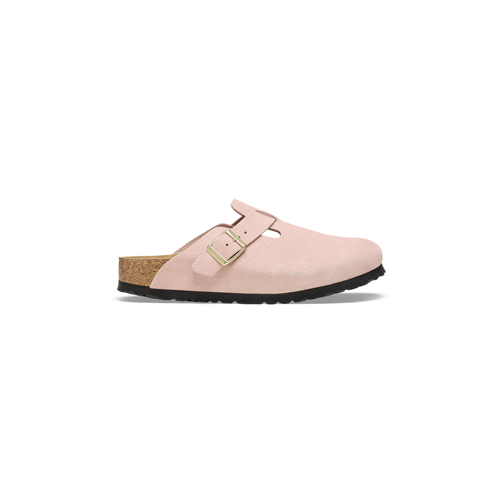 Boston Light Rose Suede Leather Clogs