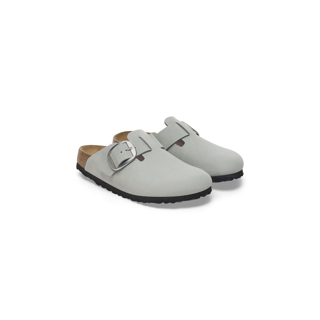 Boston Big Buckle Pure Sage Nubuck Leather Clogs