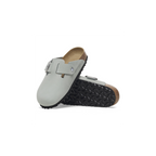 Boston Big Buckle Pure Sage Nubuck Leather Clogs
