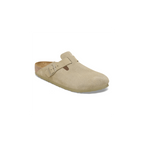 Boston Faded Khaki Suede Leather Clogs
