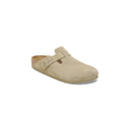 Boston Faded Khaki Suede Leather Clogs