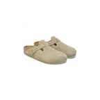 Boston Faded Khaki Suede Leather Clogs