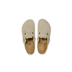 Boston Faded Khaki Suede Leather Clogs