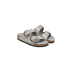 Arizona Big Buckle High Shine Stone Coin Natural Leather Sandals