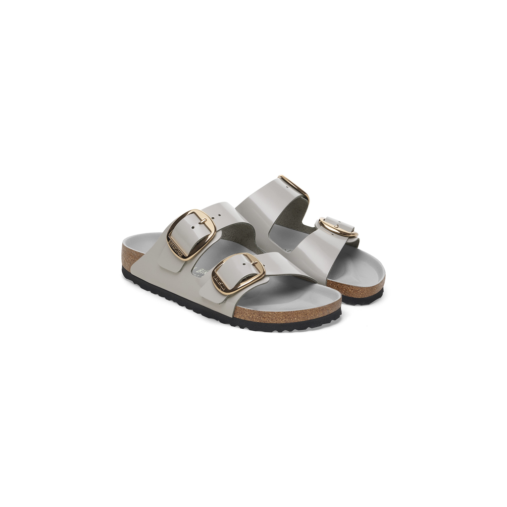 Arizona Big Buckle High Shine Stone Coin Natural Leather Sandals