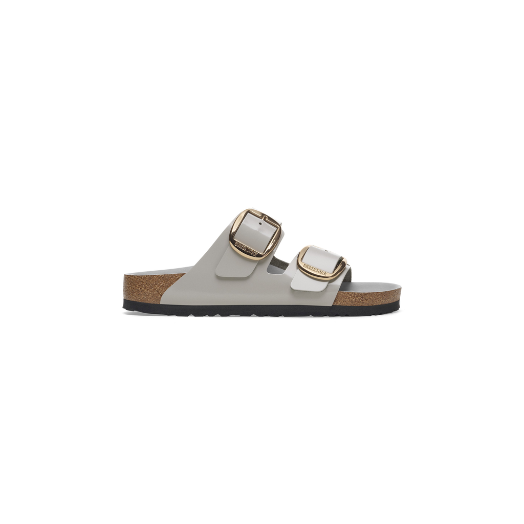 Arizona Big Buckle High Shine Stone Coin Natural Leather Sandals