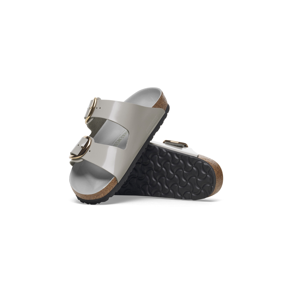 Arizona Big Buckle High Shine Stone Coin Natural Leather Sandals