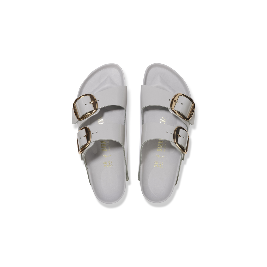 Arizona Big Buckle High Shine Stone Coin Natural Leather Sandals