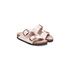Arizona Big Buckle High Shine Light Rose Natural Leather Sandals
