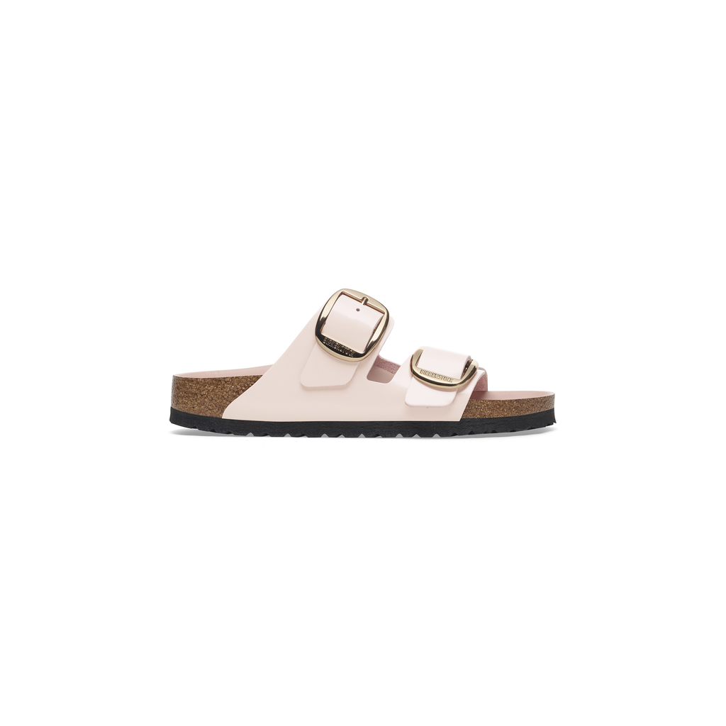Arizona Big Buckle High Shine Light Rose Natural Leather Sandals