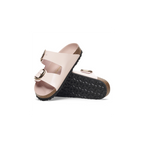 Arizona Big Buckle High Shine Light Rose Natural Leather Sandals