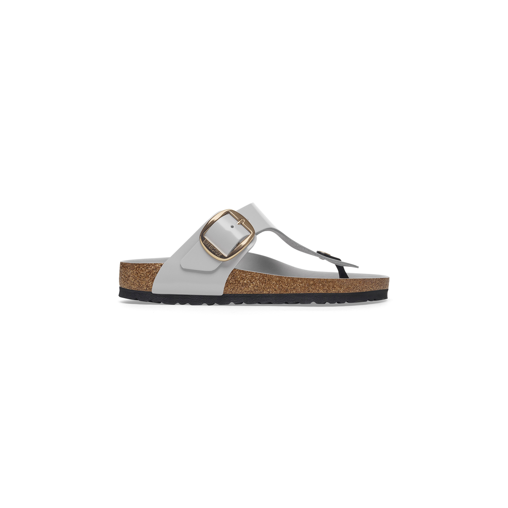 Gizeh Big Buckle High Shine Stone Coin Natural Leather Sandals