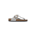 Gizeh Big Buckle High Shine Stone Coin Natural Leather Sandals