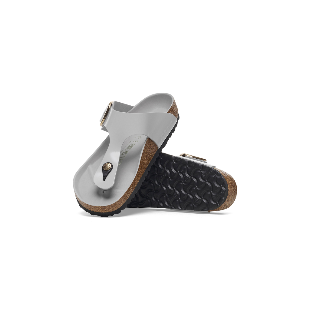 Gizeh Big Buckle High Shine Stone Coin Natural Leather Sandals