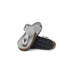 Gizeh Big Buckle High Shine Stone Coin Natural Leather Sandals