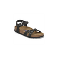 Kumba Soft Footbed Black Nubuck Leather Sandals
