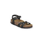 Kumba Soft Footbed Black Nubuck Leather Sandals