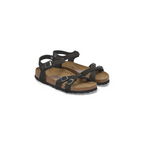Kumba Soft Footbed Black Nubuck Leather Sandals