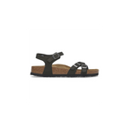 Kumba Soft Footbed Black Nubuck Leather Sandals