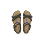 Kumba Soft Footbed Black Nubuck Leather Sandals