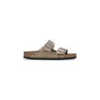 Arizona Rivet Taupe Suede Leather Sandals