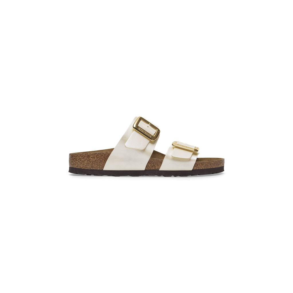 Sydney Cushion Buckle Graceful Pearl White Birko-Flor Sandals