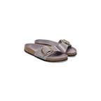 Madrid Hammertone Buckle High Shine Fade Purple Natural Leather Sandals