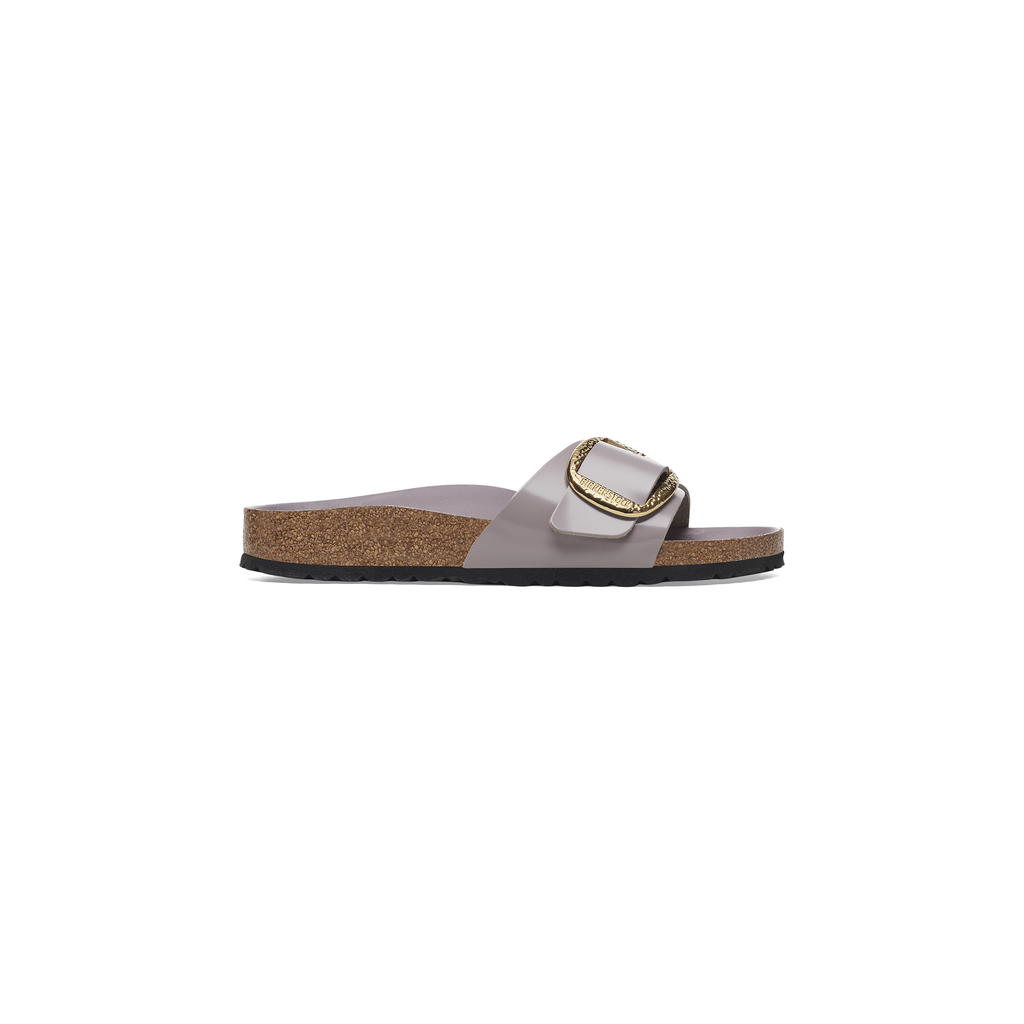 Madrid Hammertone Buckle High Shine Fade Purple Natural Leather Sandals