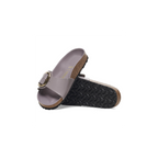 Madrid Hammertone Buckle High Shine Fade Purple Natural Leather Sandals