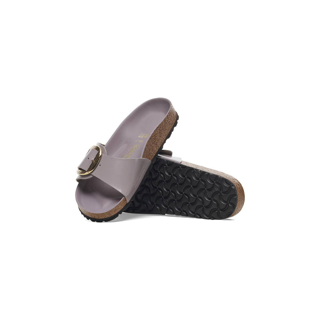 Madrid Hammertone Buckle High Shine Fade Purple Natural Leather Sandals