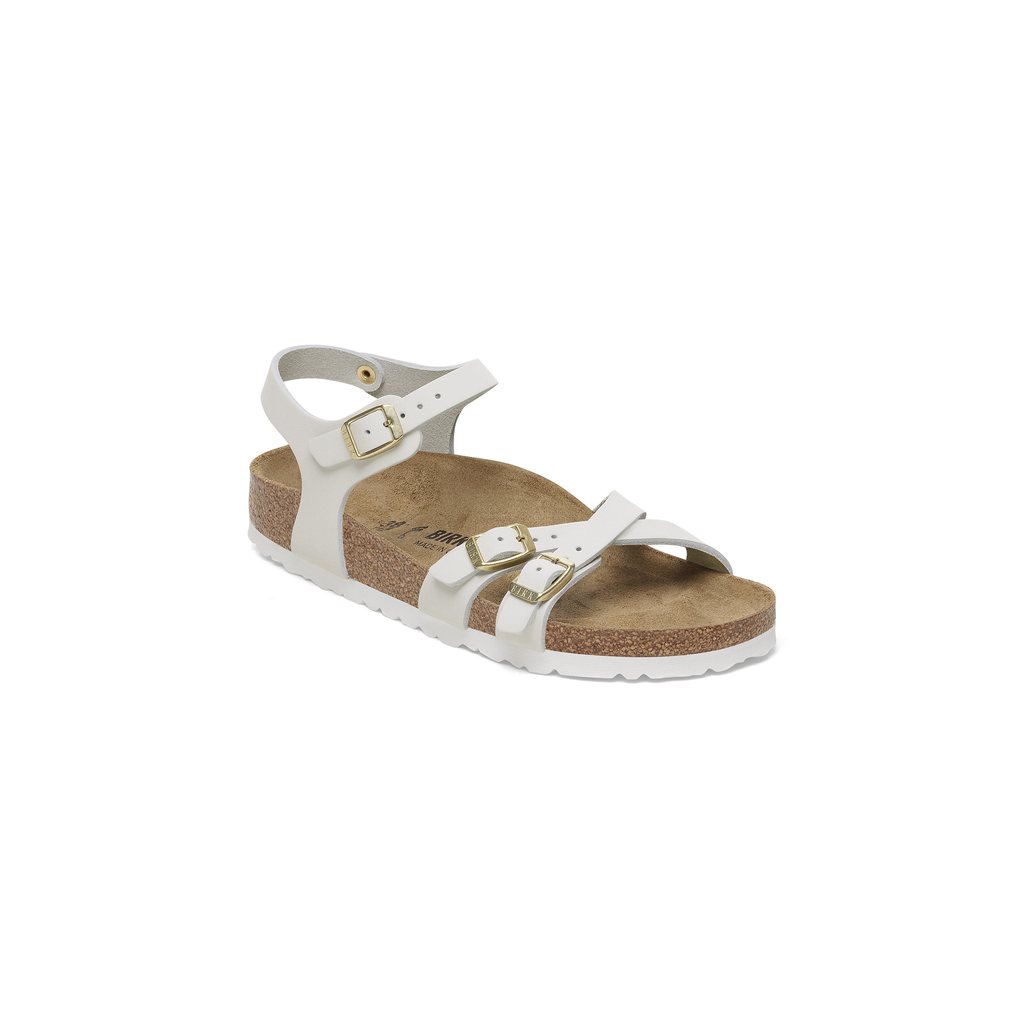 Kumba Antique White Nubuck Leather Sandals