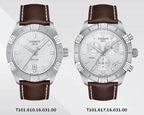 Tissot PR 100 Sport Quartz Chronograph Silver Dial Brown Leather Strap Watch For Men - T101.617.16.031.00